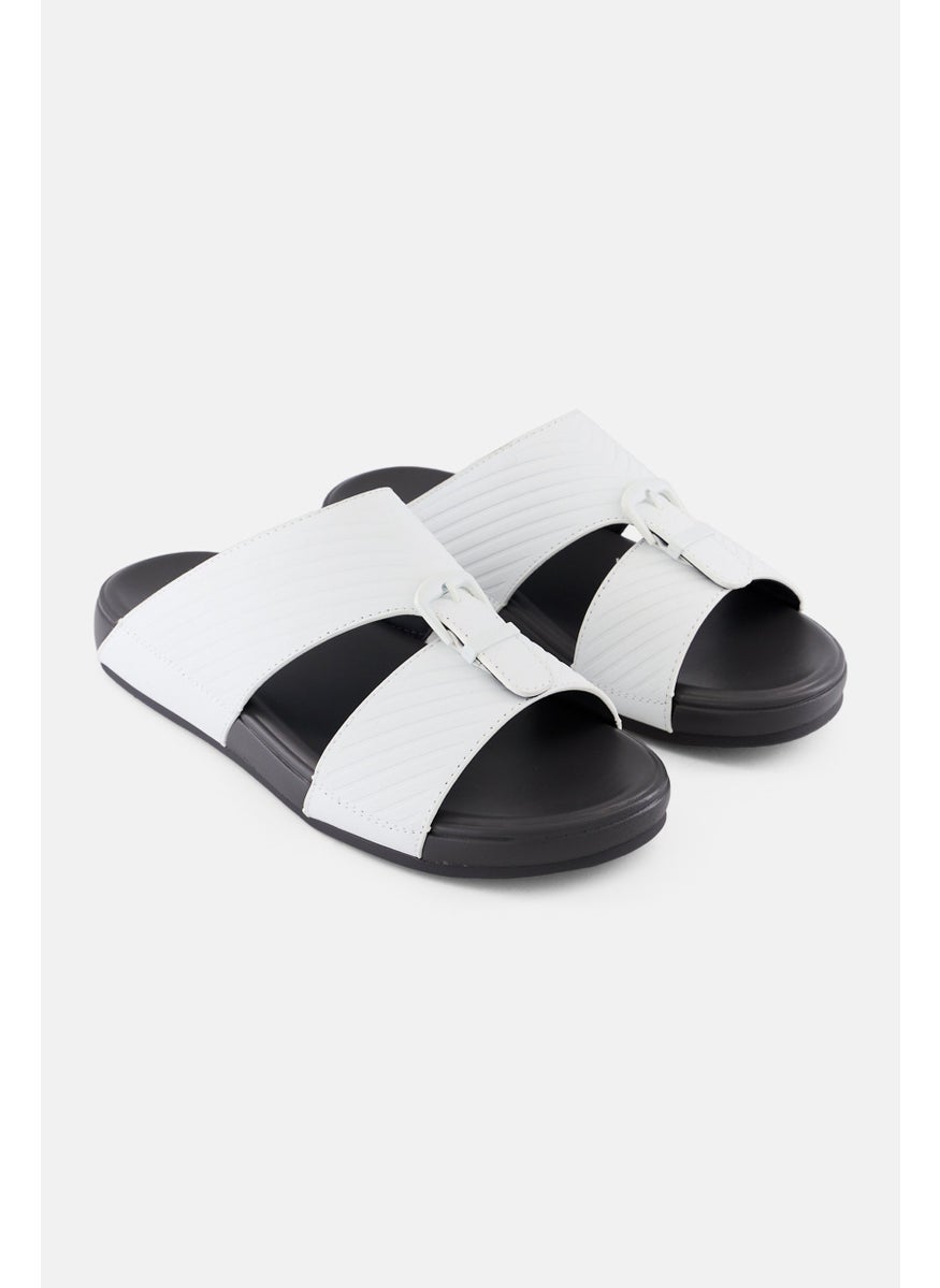 Algspar Men 2 Strap Slip On Arabic Sandals, White  - Image 1