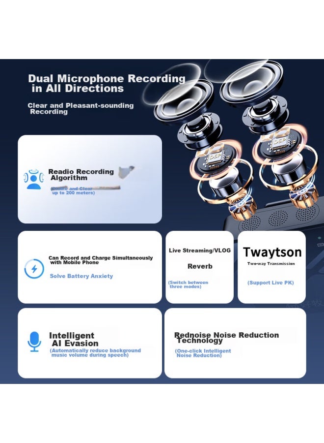 The Good Shepherd Good Shepherd Wireless Lavalier Microphone For Tiktok Outdoor Professional Noise-cancelling Short Video Lapel Mic, Karaoke Microphone For Mobile Phones, Computers, And Cameras - Image 1