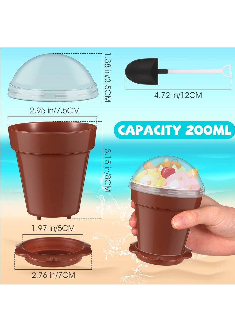 Excefore Flowerpot Dessert Cup Plastic Cake Cups, Dessert Cups with Dome Lids, Flowerpot Shaped Mousse Cake Cups, DIY Dessert Crunch Cup, Portable Cereal Cup (50 Pcs) - Image 3