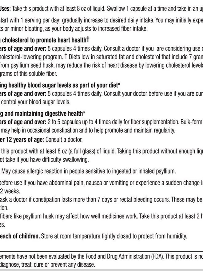 GUARDIAN - Psyllium Fiber Capsules, Natural Psyllium Husk (720Ct) - Image 1