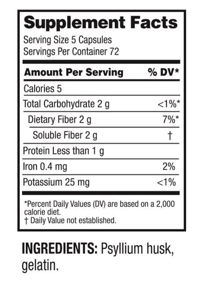 GUARDIAN - Psyllium Fiber Capsules, Natural Psyllium Husk (720Ct) - Image 1