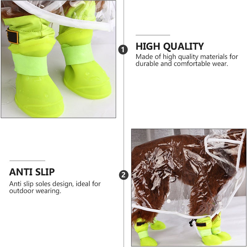 4 Pcs Pet Rainshoes Silicone Pet Shoes Anti- Rain Shoes - Image 3