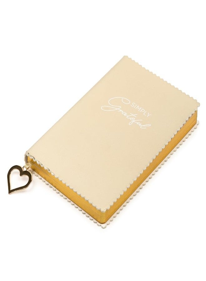 VOTUM Elegant Gold Journal Notebook with Heart Charm Bookmark, Hardcover Lined Writing Journal, Appreciation Gift for Teachers, Coworkers, Women, Graduation, Thank You Gift Idea Simply Grateful - Image 3