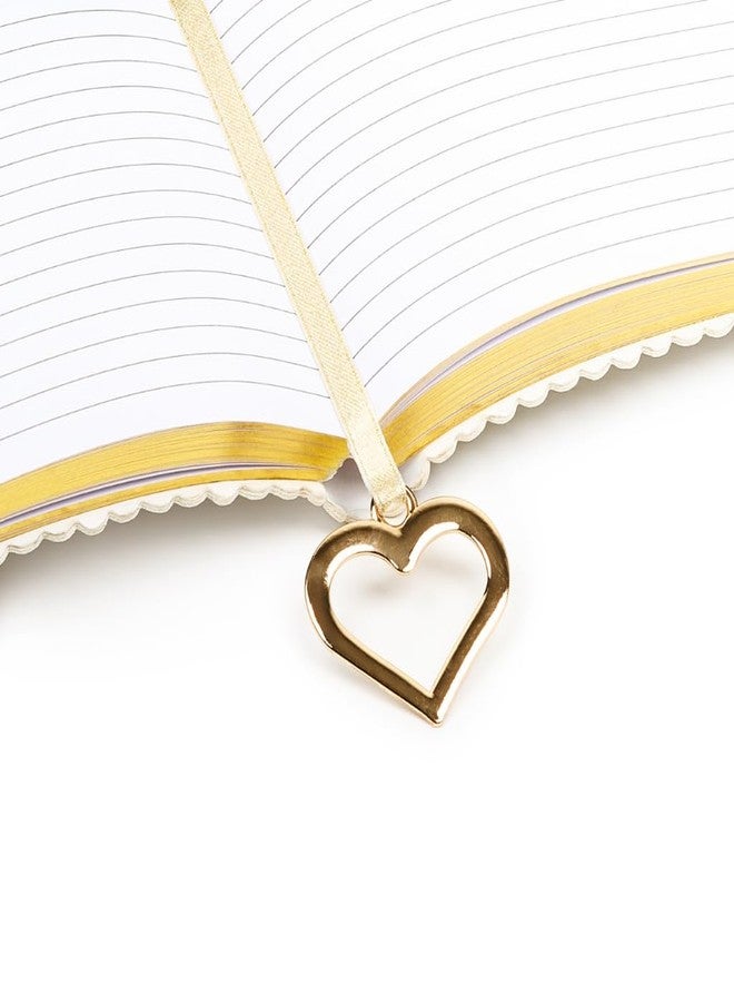 VOTUM Elegant Gold Journal Notebook with Heart Charm Bookmark, Hardcover Lined Writing Journal, Appreciation Gift for Teachers, Coworkers, Women, Graduation, Thank You Gift Idea Simply Grateful - Image 4