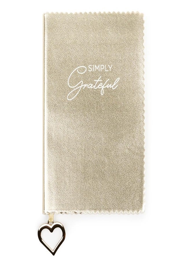 VOTUM Elegant Gold Journal Notebook with Heart Charm Bookmark, Hardcover Lined Writing Journal, Appreciation Gift for Teachers, Coworkers, Women, Graduation, Thank You Gift Idea Simply Grateful - Image 1