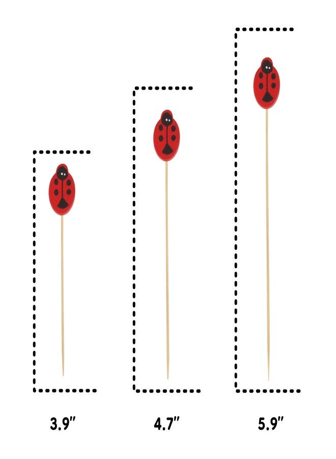 بامبو إم إن أعواد خيزران مزخرفة على شكل خنفساء، طولها 4.7 بوصة، مثالية لتقديم الكوكتيلات والسندويشات والفواكه، مناسبة للمناسبات الخاصة، والأعياد، والمطاعم، وحفلات البوفيه، 100 قطعة - Image 4