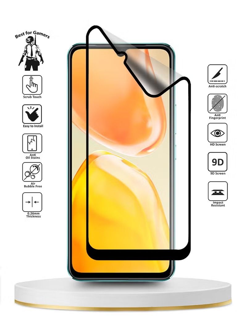 إيف واقي شاشة سيراميك مطفأ اللمعة لتغطية كاملة لهاتف Vivo V25 5G شفاف / أسود - Image 3