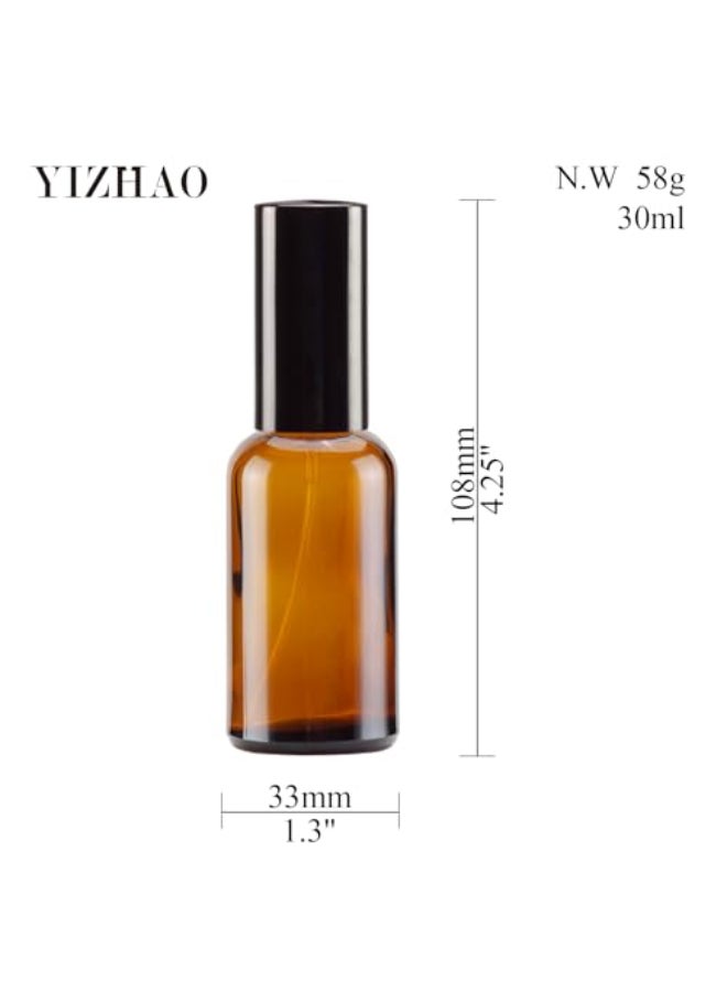 YIZHAO Amber Glass Spray Bottles 1oz with Small Fine Mist Spray Metal Cap Refillable for Essential OilTravelCleaningPerfumeAromatherapyMakeup 6 Pcs - Image 4