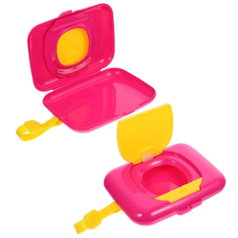 YARNOW 2 Pack حافظة مناديل مبللة محمولة بغطاء محكم للحقيبة الخاصة بالحفاضات والسفر - Image 2
