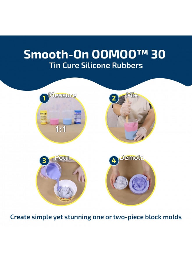 Smooth-On OOMOO 30-1A:1B Mix by Volume Tin Cure Silicone Rubber - Pint Unit  - Image 2