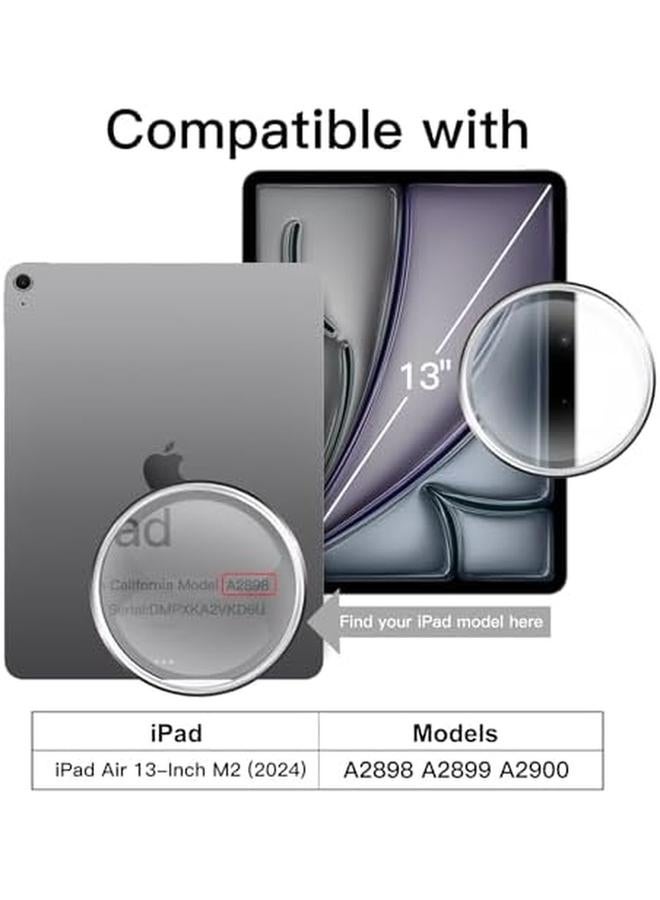 جي تيك حافظة لجهاز ايباد اير 13 انش M2 2024 مع حامل قلم شفاف خلفي شفاف حامل رفيع مقاوم للصدمات غطاء لوحي مع خاصية الاستيقاظ التلقائي باللون الأسود - Image 2