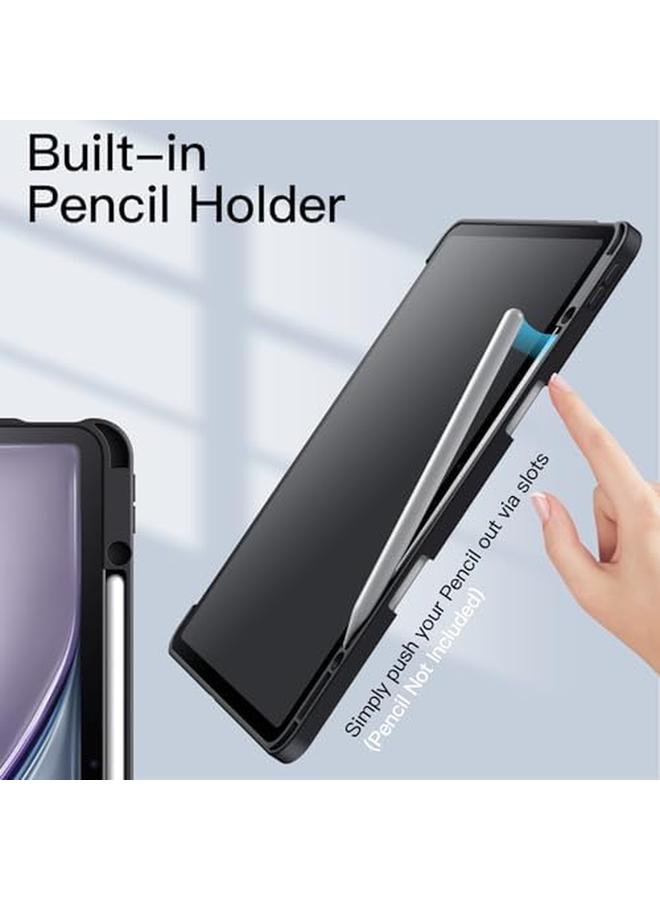 جي تيك حافظة لجهاز ايباد اير 13 انش M2 2024 مع حامل قلم شفاف خلفي شفاف حامل رفيع مقاوم للصدمات غطاء لوحي مع خاصية الاستيقاظ التلقائي باللون الأسود - Image 5