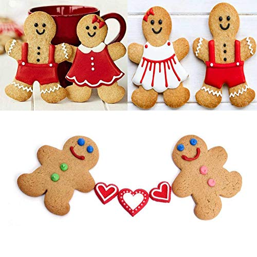 IShang Gingerbread Man and Gingerbread Woman Shaped Cookie Cutters Set of 6 pcs, Stainless Steel Christmas Gingerbread Families Boys and Girls Fondant Cut-outs Set Baking DIY Molds - Image 4