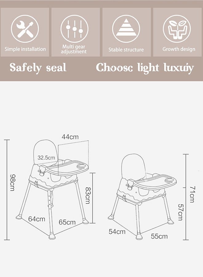 Baby Highchair For Eating Foldable Portable Household Multifunctional Baby Dining Car With Roller Wheels