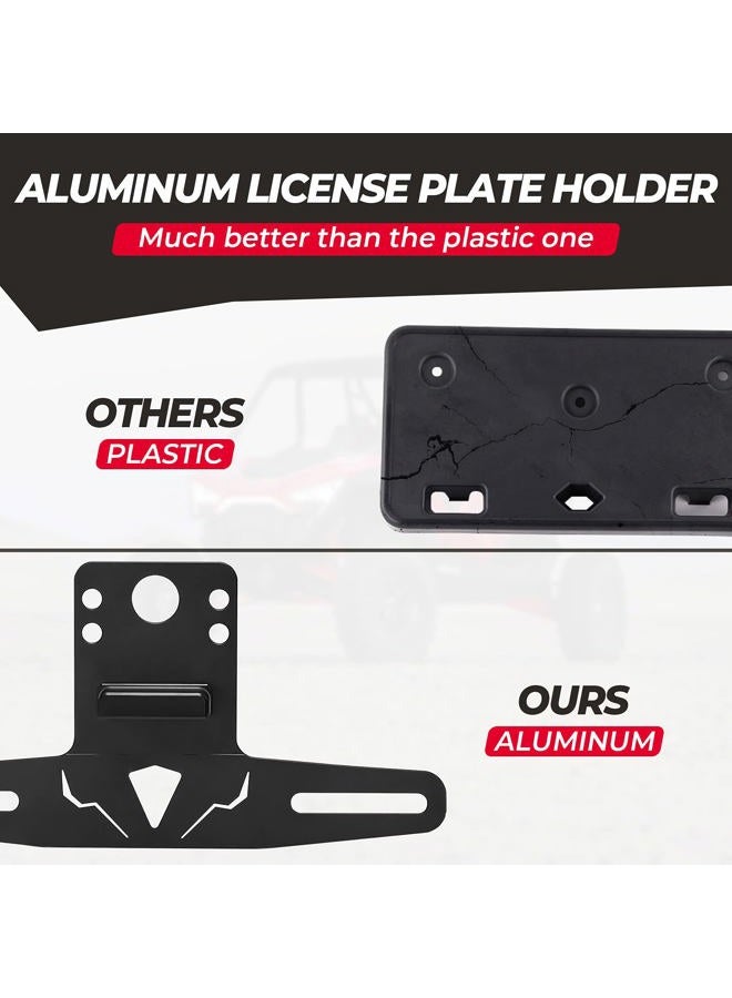 KEMIMOTO UTV License Plate Holder with Light Aluminum License Plate Frame Mount for Golf Cart RV Truck Snowmobile Trailer Boat SxS Compatible with Can-Am Maverick X3 Polaris RZR Ranger Sportsman - Image 3