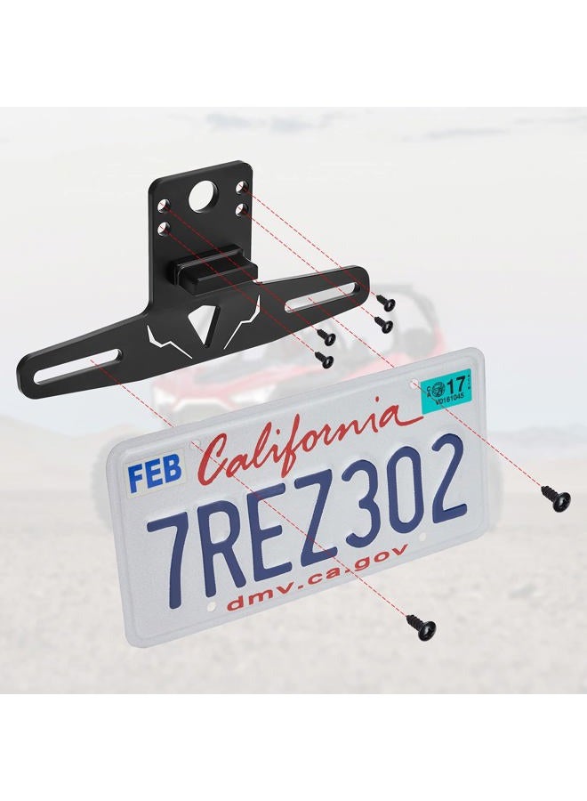 KEMIMOTO UTV License Plate Holder with Light Aluminum License Plate Frame Mount for Golf Cart RV Truck Snowmobile Trailer Boat SxS Compatible with Can-Am Maverick X3 Polaris RZR Ranger Sportsman - Image 5