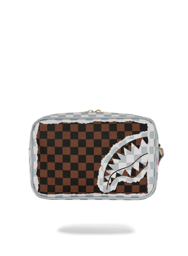SPRAYGROUND SG CREAM AND BROWN TEAR CHECK TOILETRY BAG - Image 3