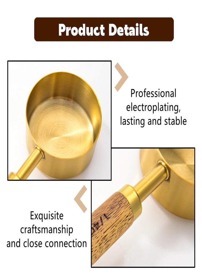 Nanchroadly 2 Pack 1/4 Cup Scoop Exquisite Stainless Steels Food Measuring Tools with Wooden Handle for Kitchen(2 Oz. | 60 mL) - Image 4