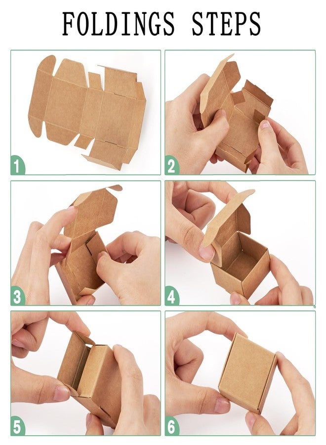 Craftdady 50 pcs Small Brown Aircraft Boxes Mini Paper Jewellery Gift Boxes Square Soap Box Shipping Box Corrugated Paper Boxes for Jewelry Small Business Packing 4.1x3.8x2 cm - Image 4