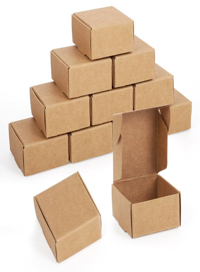 Craftdady 50 pcs Small Brown Aircraft Boxes Mini Paper Jewellery Gift Boxes Square Soap Box Shipping Box Corrugated Paper Boxes for Jewelry Small Business Packing 4.1x3.8x2 cm - Image 1