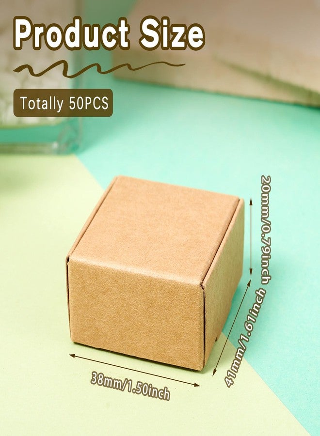 Craftdady 50 pcs Small Brown Aircraft Boxes Mini Paper Jewellery Gift Boxes Square Soap Box Shipping Box Corrugated Paper Boxes for Jewelry Small Business Packing 4.1x3.8x2 cm - Image 3