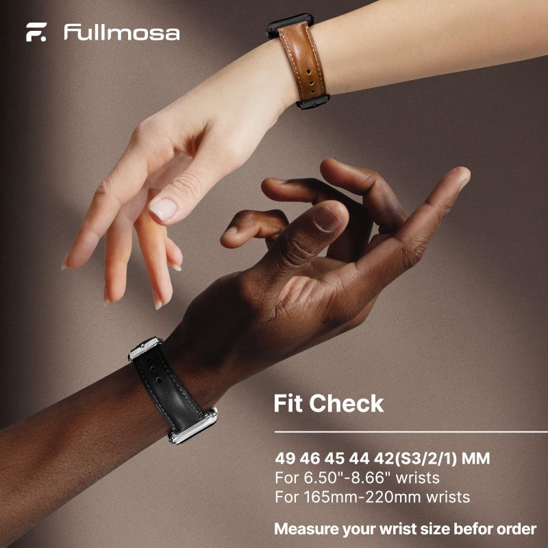 Fullmosa Genuine Leather Straps for Apple Watch 49mm 44mm 46mm 45mm - Image 5