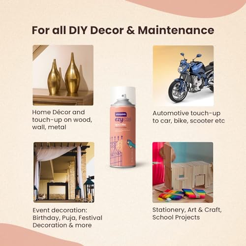 Asian Paints ezyCR8 Apcolite DIY Spray Paint – Peach Red, 400ml, 100% Acrylic | Multi-Surface Use: Metal, Wood & Walls - Image 4