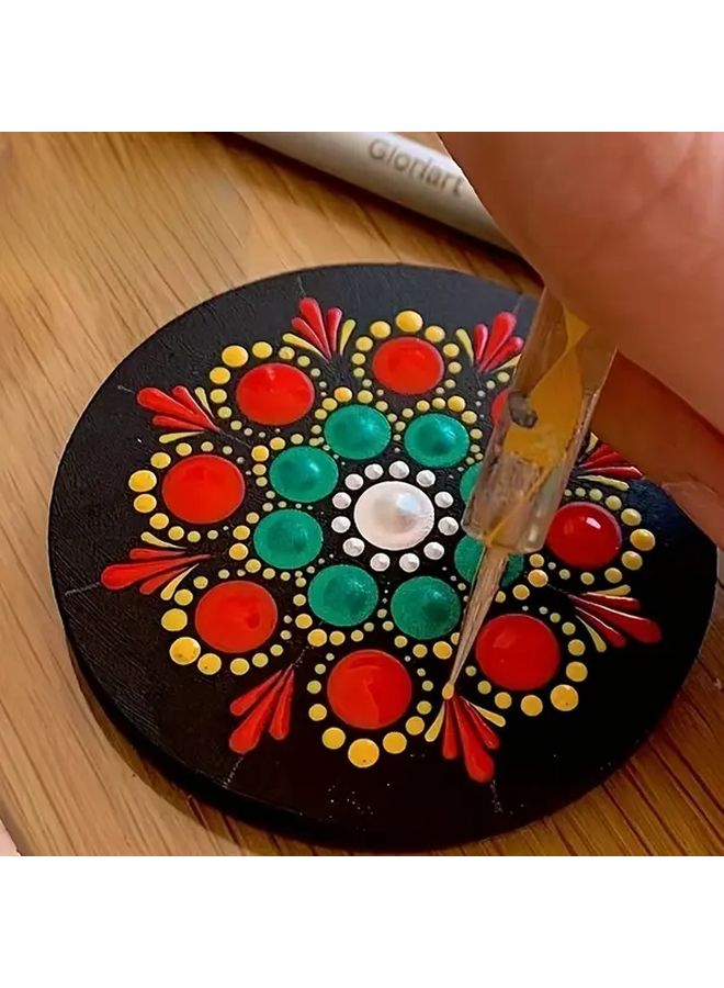 Black 10pcs Mandala Dotting Practice Paper Round 15cm For Wide Surfaces Floral Geometric Designs - Image 5