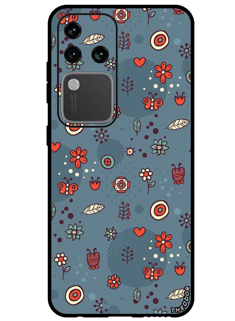 Theodor Protective Case Anti Scratch Shock Proof Bumper Cover For Vivo S18 Pro Leaves and Flowers - Image 1