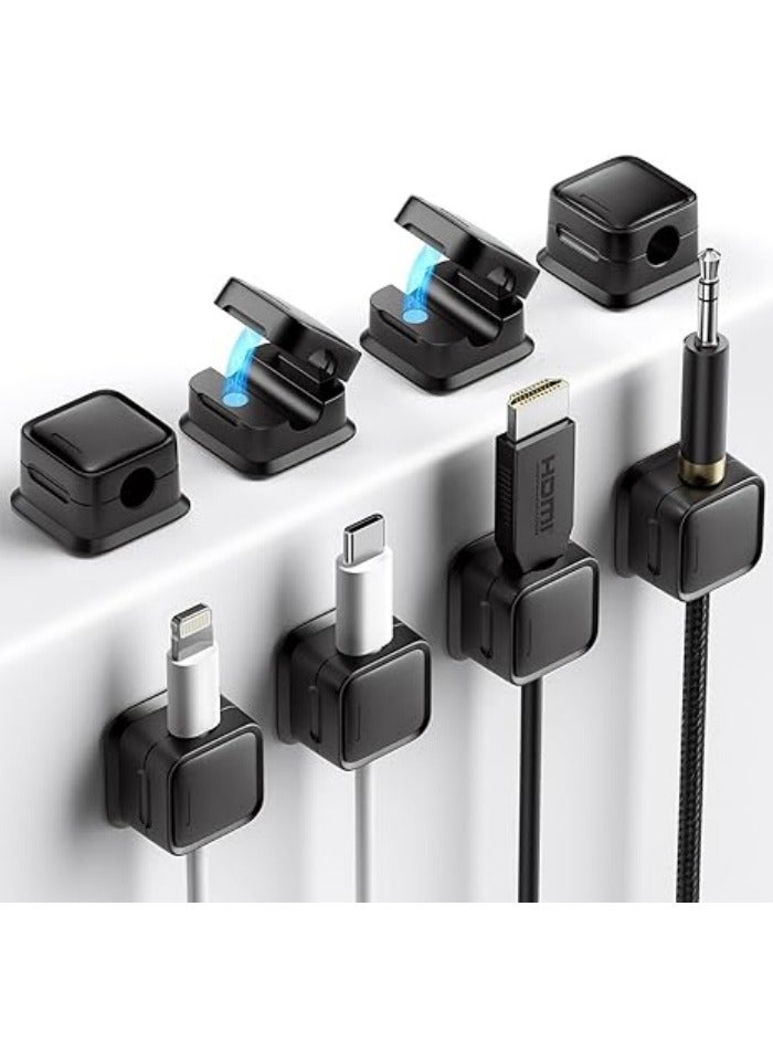 8 Pack Cord Organizer Holder,Strong Adhesive Desk Cable Management Magnetic Easy Open,Organize Phone Charging Cords Wire Holder Organizer Neatly for Home,Office,Car,Desk,Nightstand - Image 1