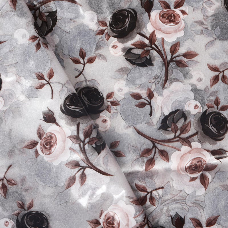 Kuber Industries Kuber Industries (Pack of 6) Shower Curtain | 7 Feet | PVC Waterproof Window Curtain | Bathroom Shower Curtain | AC Curtains | Bathtub Curtains | 8 Rings Curtain | Brown Rose | Transparent - Image 5
