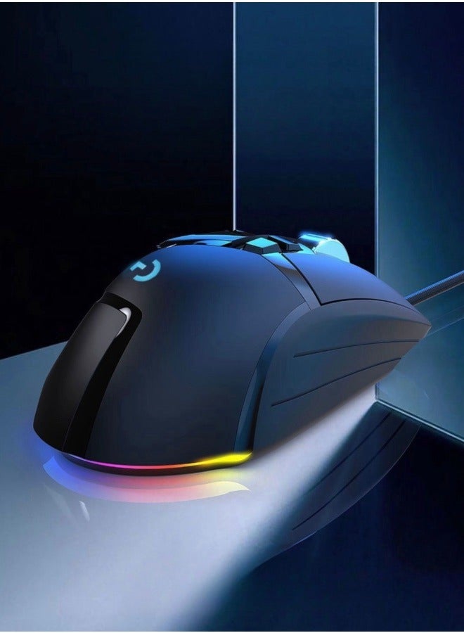haleemy LG502 High-Performance Wired Gaming Mouse, featuring superior sensor technology, adjustable weight with a comfortable design, and multiple programmable buttons, compatible with PC and Mac. - Image 5
