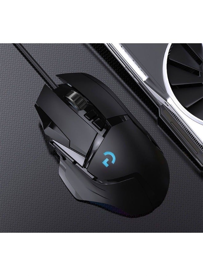 haleemy LG502 High-Performance Wired Gaming Mouse, featuring superior sensor technology, adjustable weight with a comfortable design, and multiple programmable buttons, compatible with PC and Mac. - Image 3