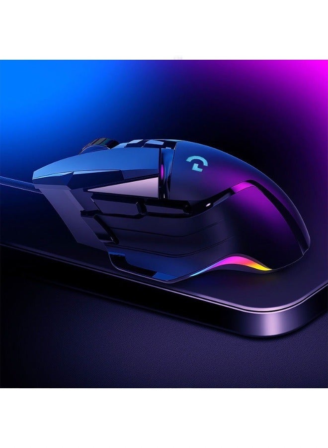 haleemy LG502 High-Performance Wired Gaming Mouse, featuring superior sensor technology, adjustable weight with a comfortable design, and multiple programmable buttons, compatible with PC and Mac. - Image 2