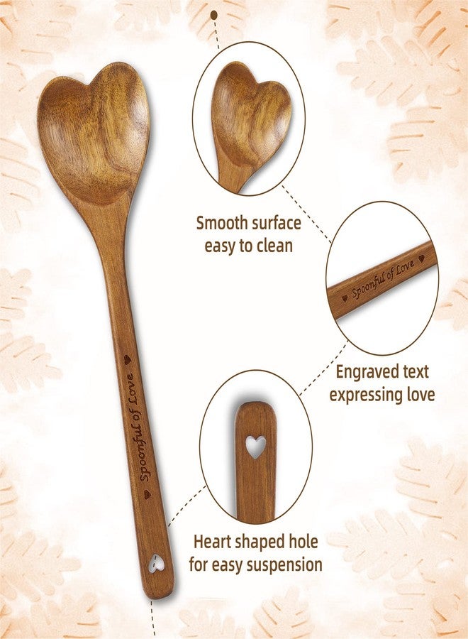 VanPet Wooden Heart Spoons - Heart Shaped Wooden Spoon Kitchenware for Cooking with Love, Unique Mother's Day Gifts for Cooks Hostesses Mom Grandma Wife Weddings House Warming Kitchen Accessories (1 PC) - Image 3