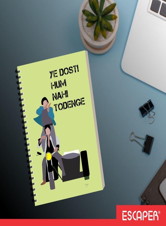 ESCAPER مفكرة إسكيبر بتصميم حوارات بوليوود، مقاس A5، 160 صفحة مسطرة، دفتر ملاحظات حلزوني سلس الكتابة، مثالي لتدوين الملاحظات، للطلاب والمديرين التنفيذيين، هدية للاستخدام الشخصي والمكتبي - Image 5