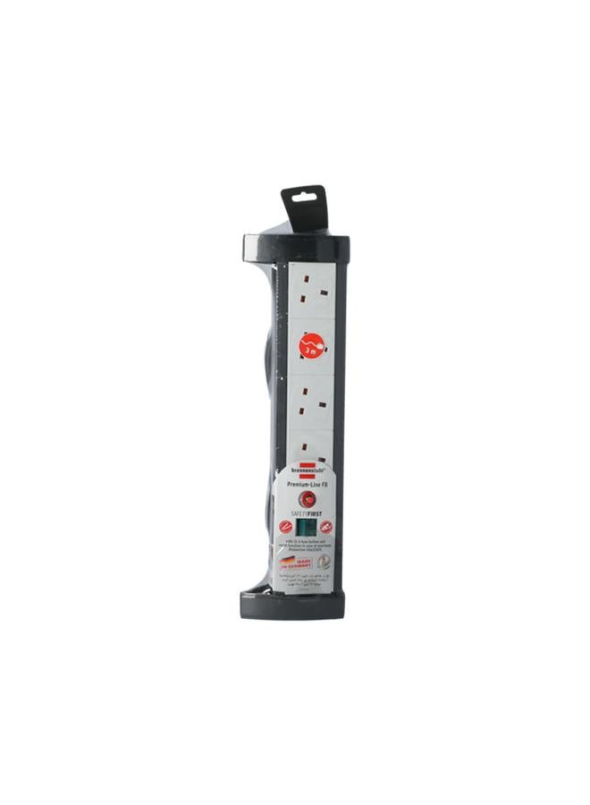Brennenstuhl 4-Socket Extension Cord Black and White 3m - Image 1