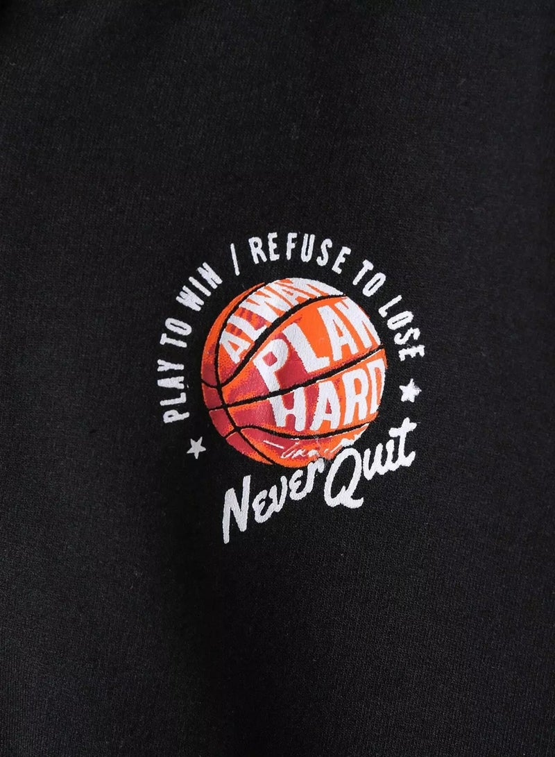 Toddler Boys Slogan Graphic Bomber Sweatshirt  - Image 4