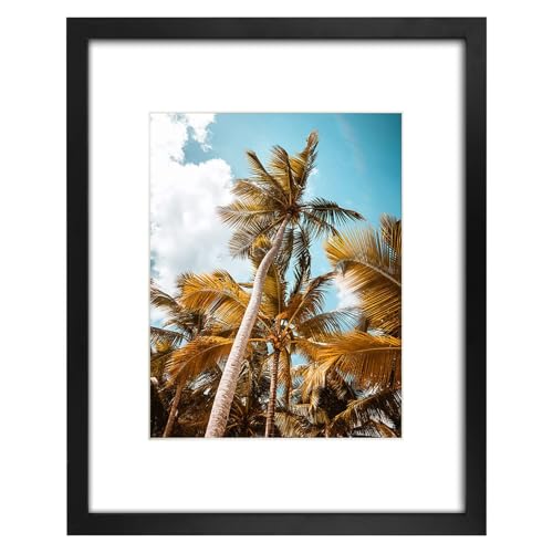 Frametory, 16x20 Black Picture Frame - Display Pictures 11x14 Photo with Mat - Wide Molding (16x20, Black) - Image 1