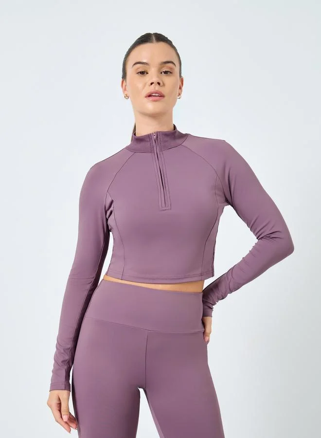 ستايلي اكتيف طقم من ليقنز وبلوزة بتفاصيل سحاب