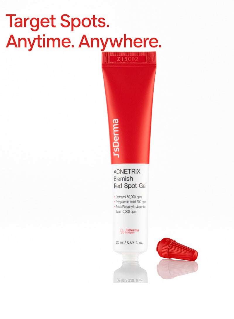 J'sDerma 5,000 PPM Salicylic Acid & Tea Tree – Targeted Acne Treatment for Sensitive Skin Acnetrix Blemish Red Spot Gel – 20ml - Image 1