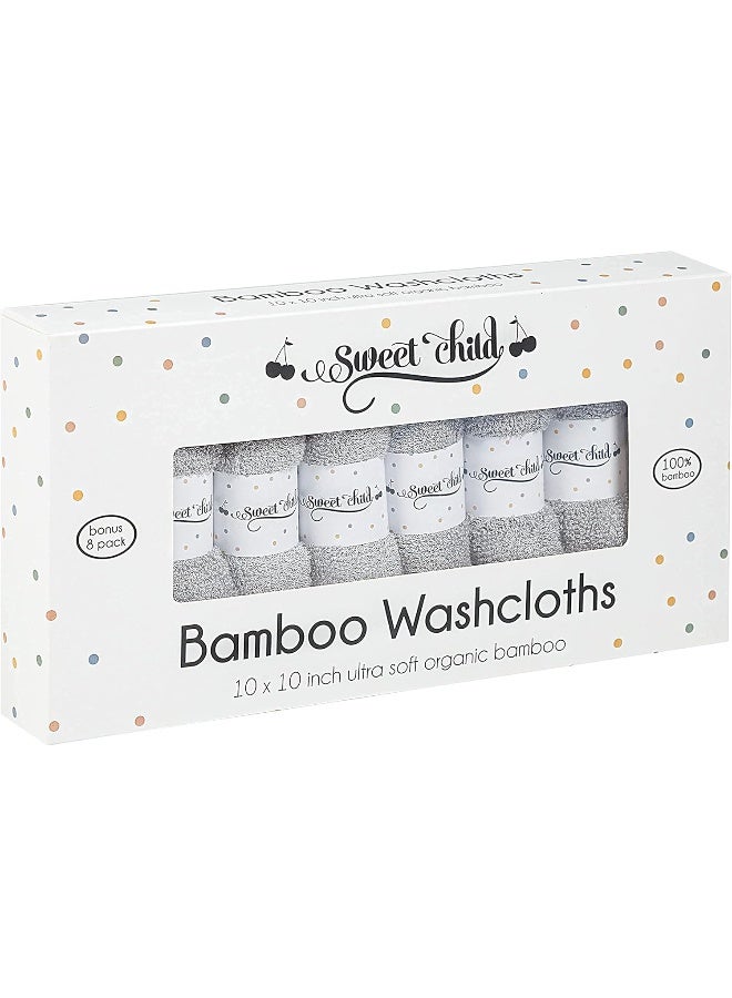 Sweet Child 8-Pack Baby Washcloths -Super Soft Rayon Washcloth, Baby Wash Cloths for Newborn,Infants and Kids, Bath Baby Towels, Body and Face Towel, Face Cloths for Washing Face - Image 5