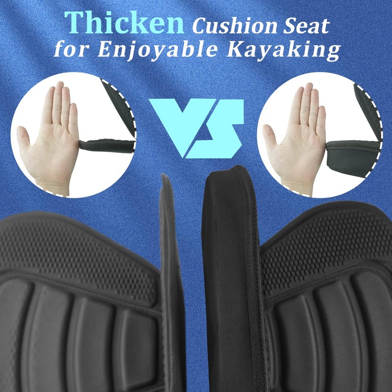 HLOGREE Kayak Thicken Seat Deluxe Plus Padded Seat with Storage Bag,1PC Boat Seat Cushioned High Back Comfortable Backrest Replacement Seat for Kayak Ocean Sup with Kayaks Accessories - Image 2