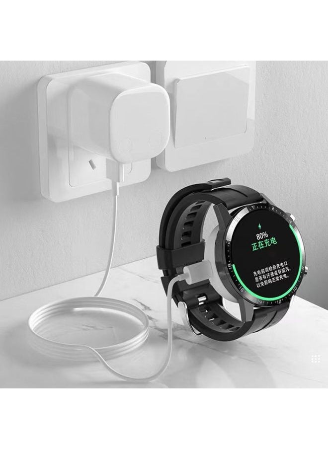Applicable To Huawei Watch FTN-B19 Magnetic Suction Base Charger Watch GT2/GT 2E/ECG Charging Cable-Color:Black-Model Specification:Level 3 Magnet [base + Line] Yellow Boxed