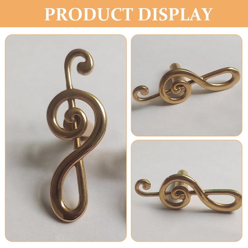 Brass Note Shaped Cabinet Pull Handle Drawer Knob for Furniture Remodeling - Image 4