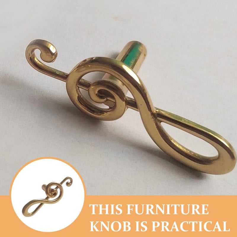 Brass Note Shaped Cabinet Pull Handle Drawer Knob for Furniture Remodeling - Image 5