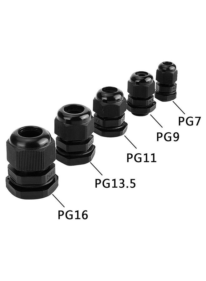 eBoot Plastic Waterproof Adjustable 3.5-13mm Cable Glands Joints, PG7, PG9, PG11, PG13.5, PG16, Pack of 20 - Image 2