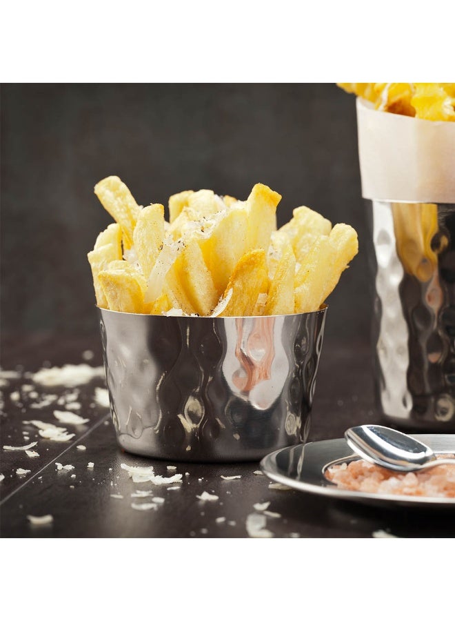 Restaurantware كوب بطاطس مقلية مت لكس 3.1 × 2 بوصة، حامل بطاطس مقلية مطروق - تشطيب مرآة، كوب بطاطس مقلية متين من الفولاذ المقاوم للصدأ، لتقديم رقائق البطاطس، حلقات البصل، تاتير توتس، أو الخضروات - Image 3