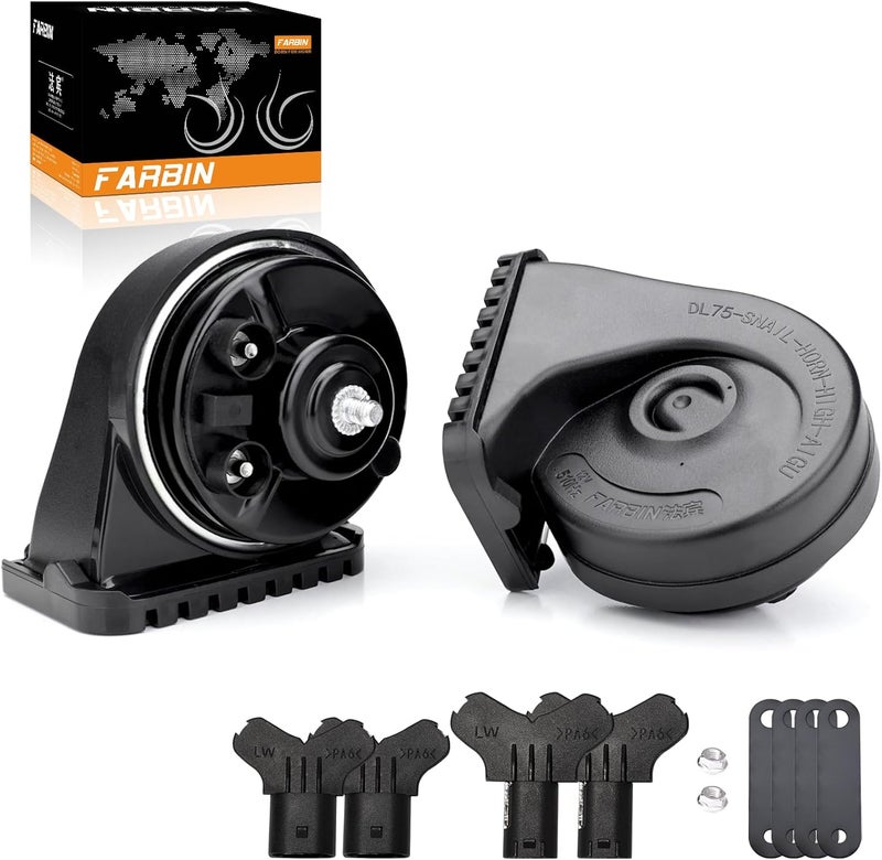 FARBIN Loud Horn Compatible with BMW 12V Car Horn Loud Dual-Tone Electric Snail Horns Waterproof Special Interface - Image 1