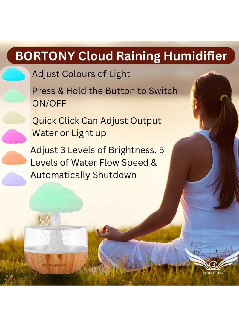 TIGER - Raining Cloud Humidifier Aromatherapy Essential Oil Diffuser – Cute Mushroom Humidifier with Waterfall Lamp, Desk Fountain, Bedside Sleeping Relaxing Mood Light - Image 1